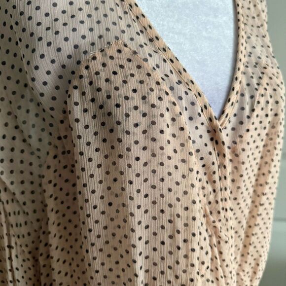 All Saints Draped Chiffon Polka Dot Penny Long Sleeve Blouse Size 6 - Picture 6 of 7